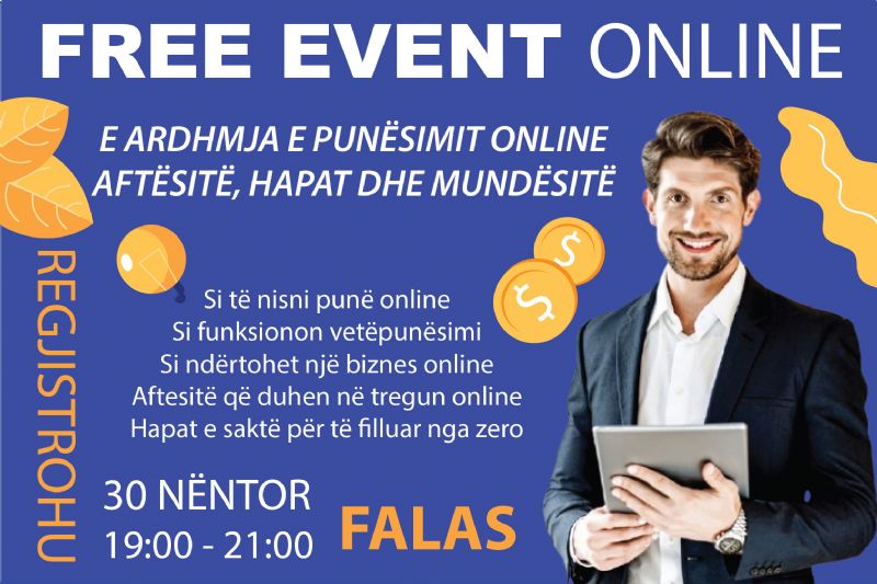 Event Online 100% FALAS, nga Panairi Online- E Ardhmja e Punësimit Online 2030, Aftësitë, Hapat dhe Mundësitë